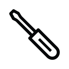 Screwdriver icon vector illustration. Classic tool symbol for repair, construction, DIY, engineering, fixing, mechanics, or hardware desig