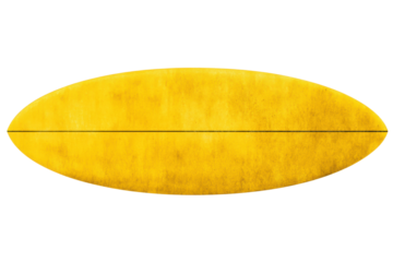 Yellow surfboard design with textured finish and central line, cut out