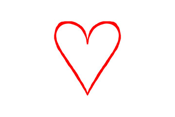 Red paper heart shape isolated on transparent background. Valentine's Day. Red heart with shadow. Love. Illustration.