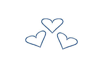 Obraz premium Isolated blue paper heart shape on transparent background. Valentine's Day. Red heart with shadow. Love. Illustration.