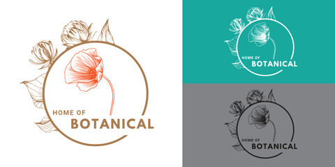 Botanical green logo vintage simple and clean