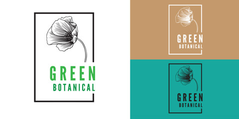 Botanical green logo vintage simple and clean