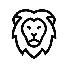 Lion icon vector illustration. Classic wildlife symbol for strength, nature, predator, jungle, power, conservation, or animal design
