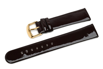 Brown leather watch strap