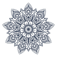 Decorative artistic mandala floral on white background