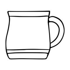 Coffee mug hand drawn
