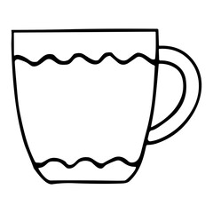 Coffee mug hand drawn