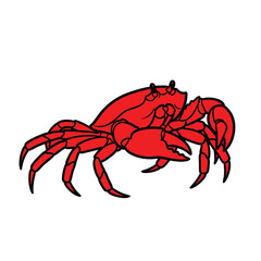 Vibrant Red Crab Silhouette Ideal for Seafood Restaurant Logos