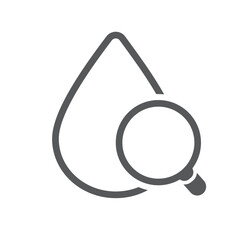 Blood donation magnifier icon, vector.
