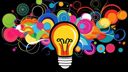 Bright idea amidst vibrant creativity