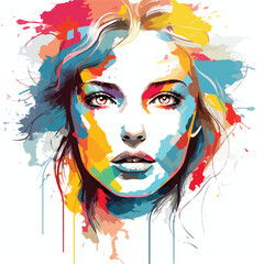 Naklejka premium Professional Vector Illustration of a Woman's Face for Graphic Design Projects