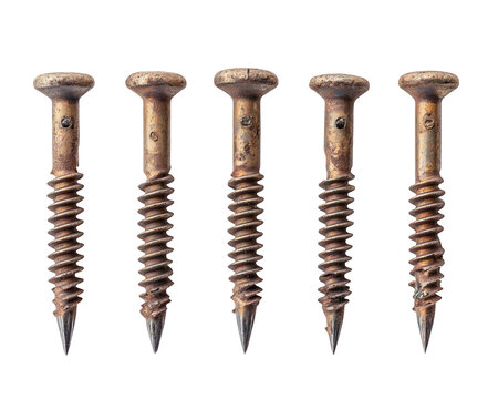 Close up of screws construction hardware metal fasteners