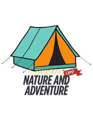 CAMPING NATURA E AVVENTURA CON TENDA AZZURRA E GIALLA
