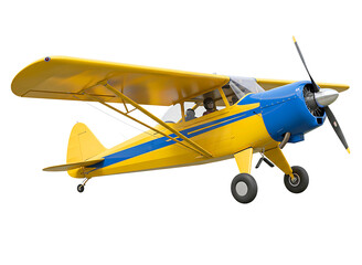Single engine airplane isolated on transparent background