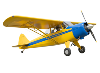 Single engine airplane isolated on transparent background