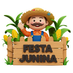 Caipira no Milharal de Festa Junina