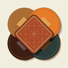 minimalist leather coasters with elegant designs