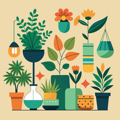illustrations of plants and natural elements