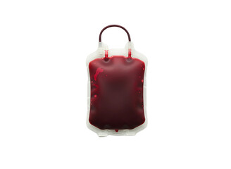 Blood bag donation medical supply isolated on transparent background