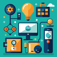 vector designs of innovative tech products