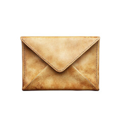 Antique Leather Envelope Vintage Style Message Communication Secret on transparent background