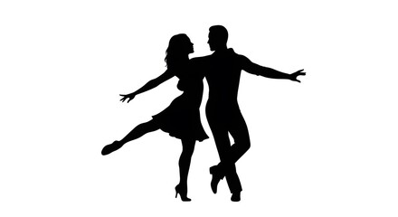 Elegant Dancing Couple Silhouette