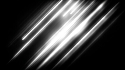Abstract Image of Glowing Lines on a Black Background with Motion and Light