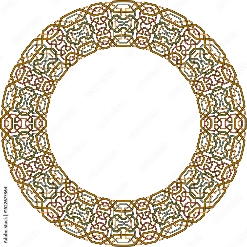 Poster geometric ornament: this eye-catching image features a meticulously crafted circular ornament, showc