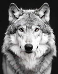 Fototapeta premium close up image of a wolf looking at camera