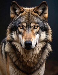Fototapeta premium close up image of a wolf looking at camera