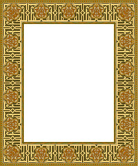 Antique golden picture frame on a white background