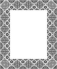Vintage black lace and floral ornate frame design with antique swirl pattern decoration