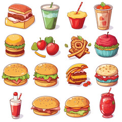 Professional Food Icons Set Vector Illustration for Various Usage