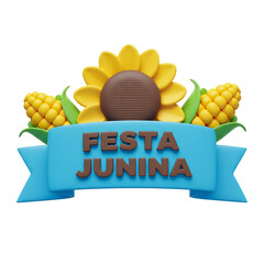 Selo Festa Junina Com Fita Azul