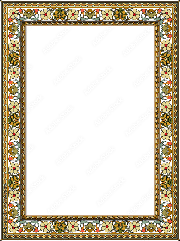 Poster ornate frame: this image showcases an intricately designed rectangular frame, adorned with detailed 