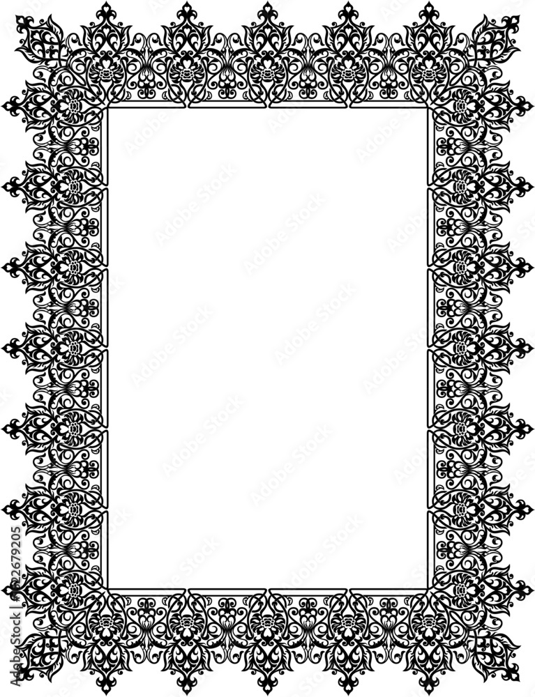 Poster elegant frame: a sophisticated frame with ornate patterns, perfect for adding a touch of elegance. e