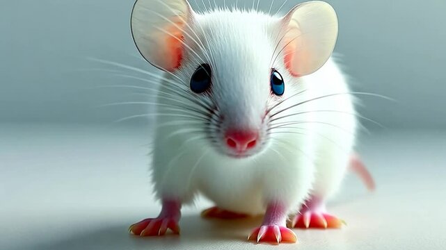 Adorable White Mouse Portrait