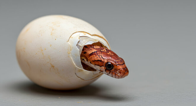 Newborn Corn Snake Hatching from Egg Shell Wildlife Nature Reptile