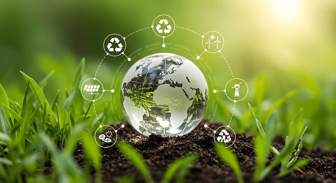 Wind Turbine with Financial Chart Overlay at Sunset Representing Sustainable Energy Investment and Economic Growth in Renewable Sector - Powered by Adobe