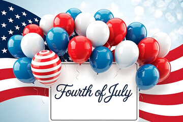 Patriotic Balloons & American Flag: Fourth of July