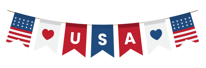 fourth of July bunting USA independence day. vector illustration