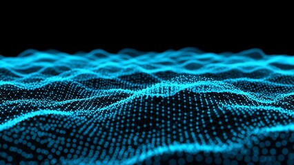 Abstract Blue Mesh Wave Background for Technology and Science