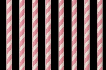 Obraz premium Pink striped paper straws with a fun and festive design, isolated on transparent background.