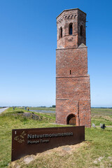 The Plompe Toren (clumsy tower), located near Burghsluis, Netherlands, is the sole reminder of the flooded village Koudekerke.