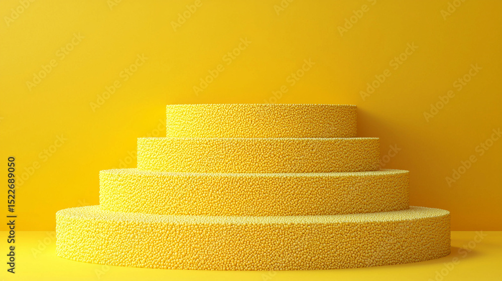 Poster minimalist yellow textured stage design for product presentation or display background