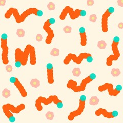 seamless pattern with colorful flowers 