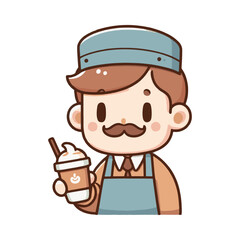 illustration design of a barista