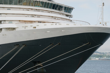 Classic ocean liner cruiseship cruise ship Elizabeth in port of Busan Pusan, South K with...
