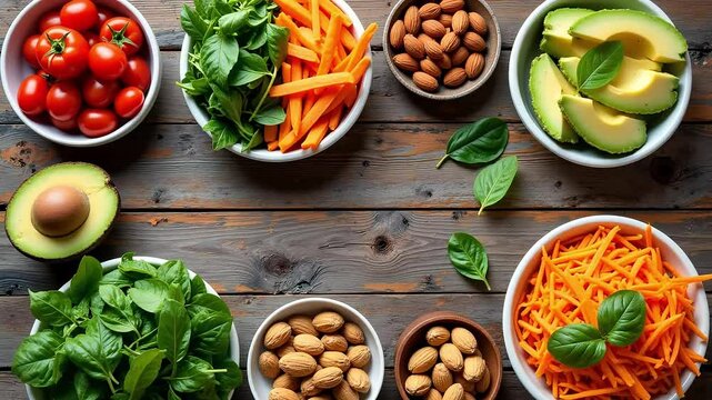 Healthy Eating Habits: Fresh Vegetables, Fruits, and Nuts for a Balanced Diet