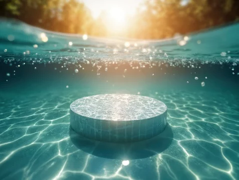 Minimalist Amber Product Display Underwater Podium